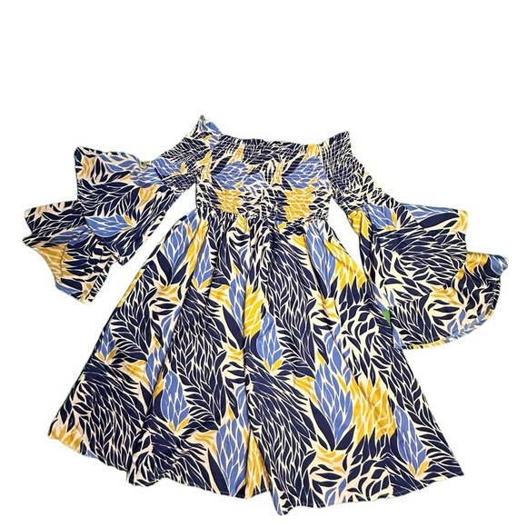 Super Cute Yellow & Blue Summer Dress - Picture 1 of 2